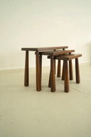 3x Brutalist bijzettafels