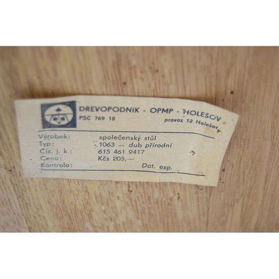 Image 1 of Vintage eiken salontafel uit Drevopodnik Holesov, Tsjecho-Slowakije 1970