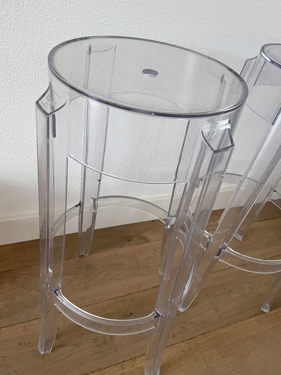 Image 1 of 8x  Phillipe Starck Kartell Charles Ghost barkrukken