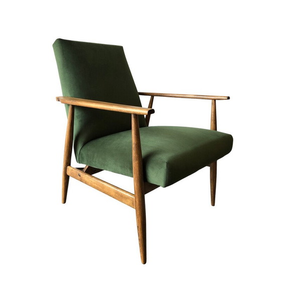 Image 1 of Paar vintage beuken en groen fluwelen fauteuils van Henryk Lis, jaren 1960