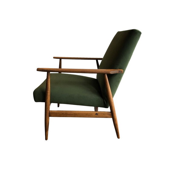 Image 1 of Paar vintage beuken en groen fluwelen fauteuils van Henryk Lis, jaren 1960