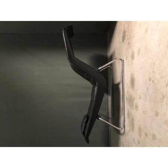 Image 1 of Vintage zwart leren lounge stoel, 1980