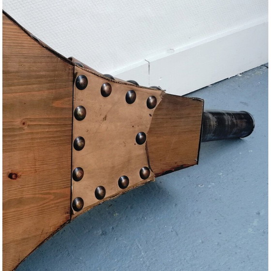 Image 1 of Vintage houten en lederen smeedbalgen