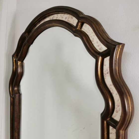 Image 1 of Barok brocante, vintage DeKnudt schouw spiegel Rococo stijl.