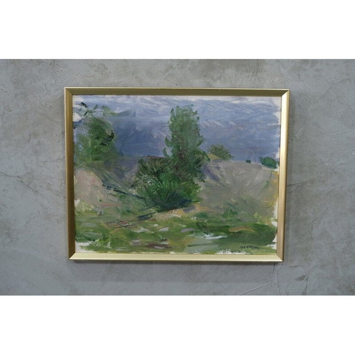 Vintage modernistisch olieverfschilderij door Tore Nilsson, Zweden 1970