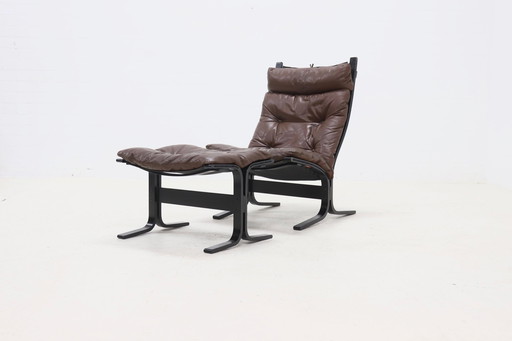 Vintage Ingmar Relling voor Westnofa Noorwegen Siesta Loungestoel en Ottoman