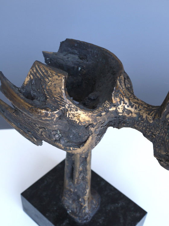 Image 1 of Abstract bronzen sculptuur toegeschreven aan Wim Rijvers, 1980S