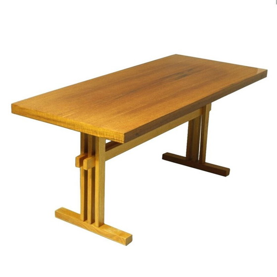 Image 1 of Vintage "Horizon" salontafel in shedua hout en essen, 1970