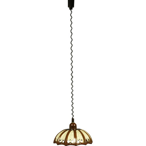 Vintage dikke lava keramiek hanglamp van Pan Leuchten, 1970