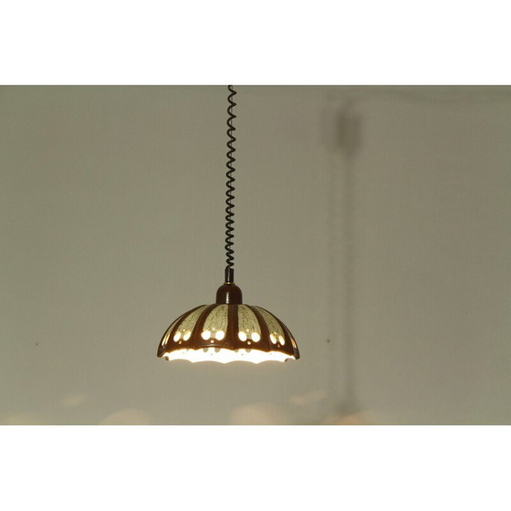 Image 1 of Vintage dikke lava keramiek hanglamp van Pan Leuchten, 1970