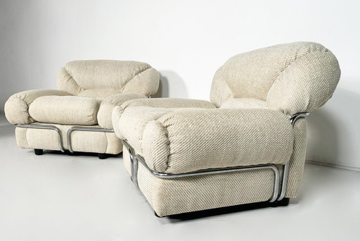 Mid Century Modern Paar Italiaanse Fauteuils, 1960S