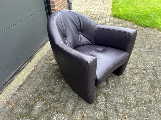 Image 1 of Leolux Carabas Fauteuil Aubergine leer