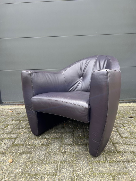 Image 1 of Leolux Carabas Fauteuil Aubergine leer