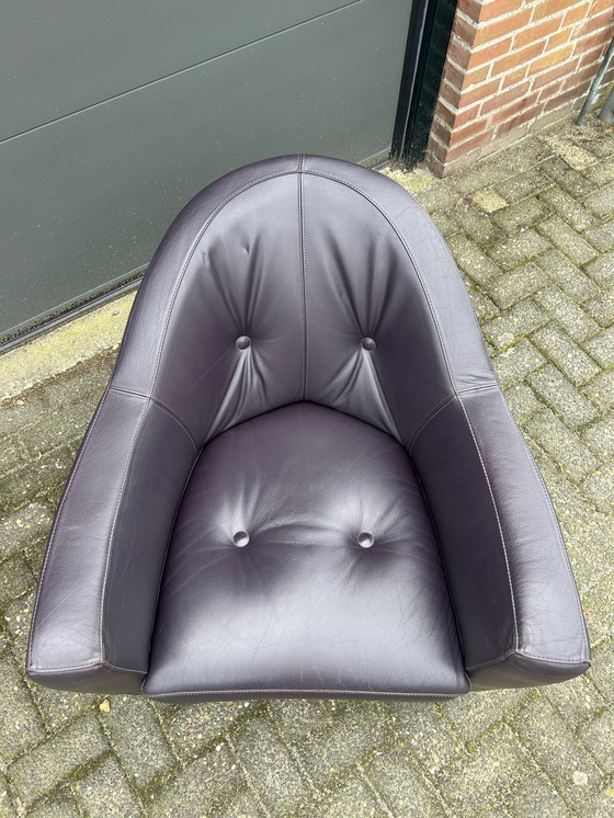 Image 1 of Leolux Carabas Fauteuil Aubergine leer