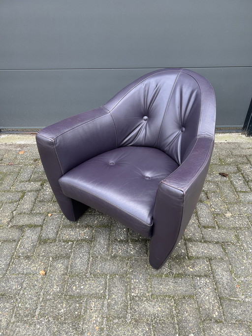 Leolux Carabas Fauteuil Aubergine leer