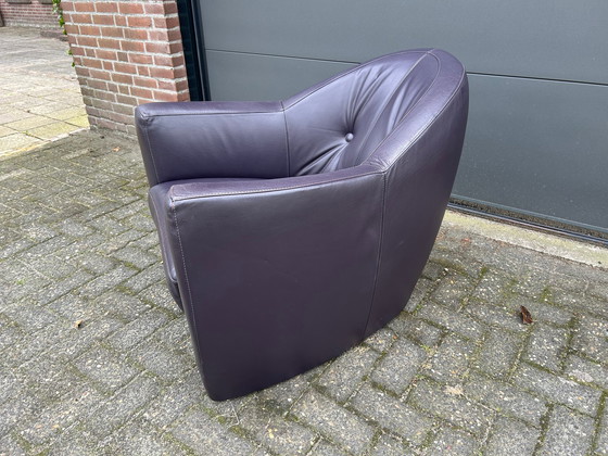 Image 1 of Leolux Carabas Fauteuil Aubergine leer