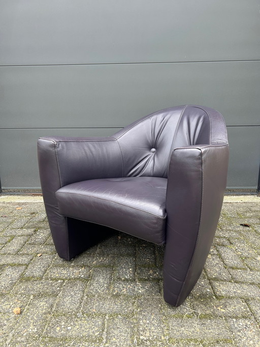 Leolux Carabas Fauteuil Aubergine leer