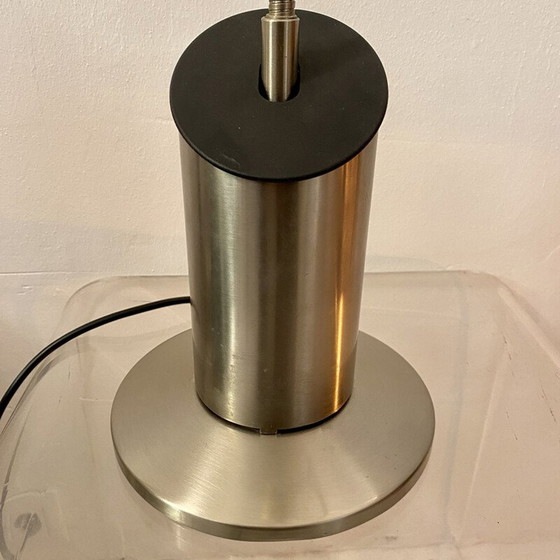 Image 1 of Vintage zed lamp in geborsteld staal van Tommaso Cimini en Walter Monici, 1980