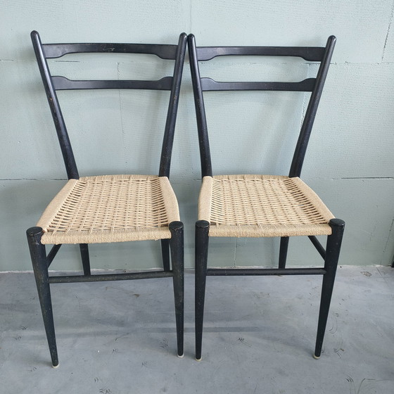 Image 1 of 2x Vintage Keukenstoelen Jaren 50