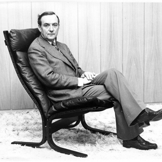 Image 1 of Paar vintage zwart lederen Siesta fauteuils van Ingmar Relling voor Westnofa, Noorwegen 1960