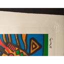Oude litho "Oiseau Bariole" van Corneille, 2010