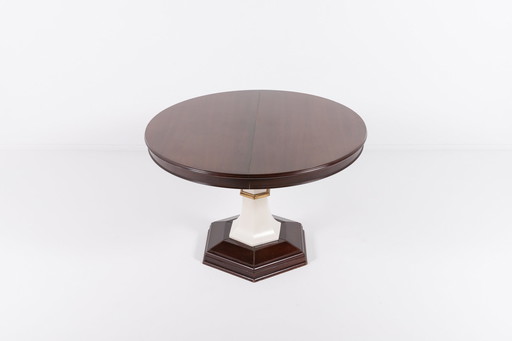 Italiaanse Mid Century Modern uittrekbare ronde tafel door Carlo de Carli, 1950