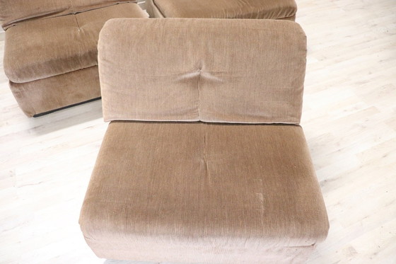 Image 1 of Fluwelen modulaire sofa van Busnelli, 1970S