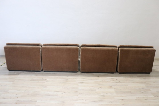 Image 1 of Fluwelen modulaire sofa van Busnelli, 1970S