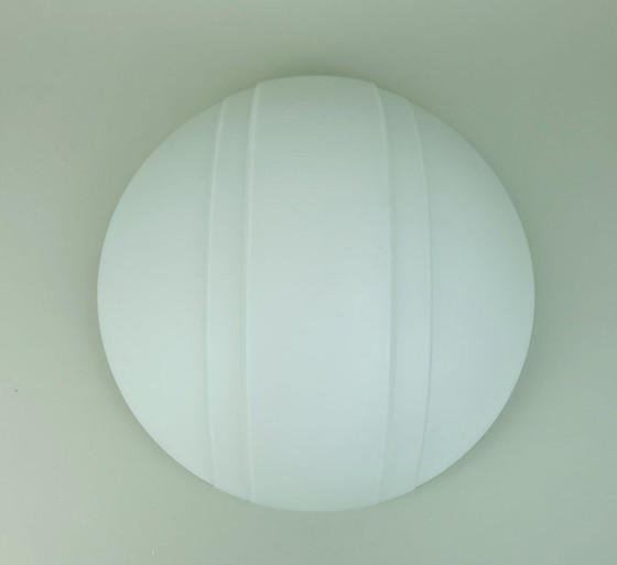 Image 1 of putzler FLUSH MOUNT plafondlamp wit glas satijn 1970-1980