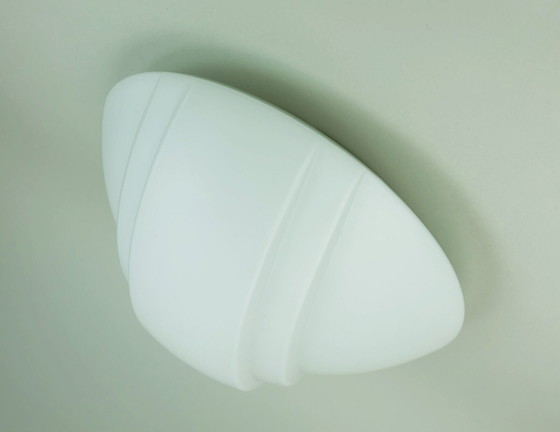 Image 1 of putzler FLUSH MOUNT plafondlamp wit glas satijn 1970-1980