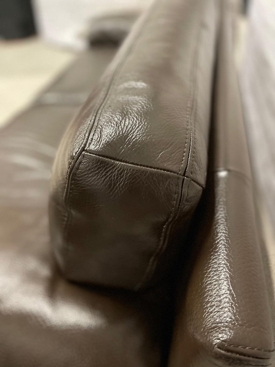 Image 1 of Natuzzi Bruine Echt Leder 3 + 2.5 Zitsbank