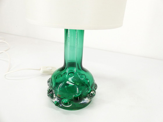 Image 1 of Scandinavische groene glazen lamp Kosta Hans-Owe Sandeberg Zweden 1960