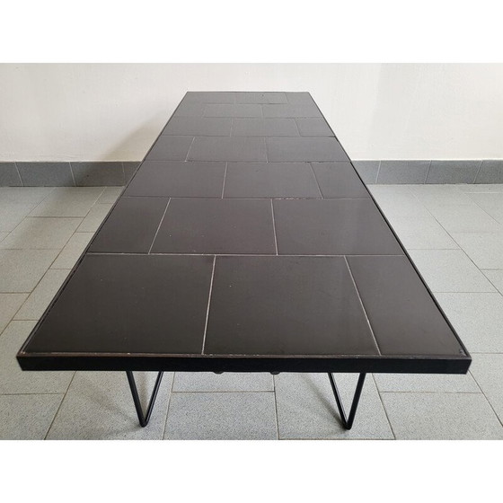 Image 1 of Vintage salontafel met keramisch blad, 1950