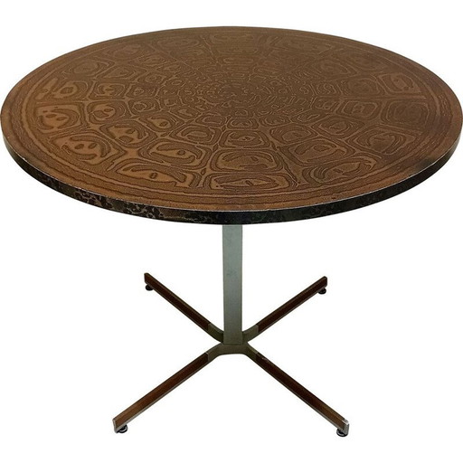 Vintage verstelbare ronde tafel, 1970