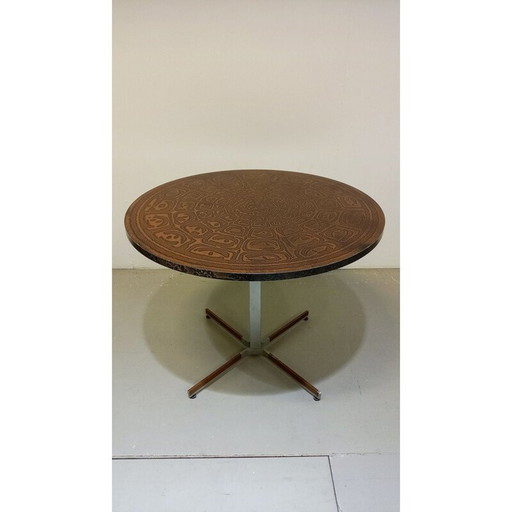 Vintage verstelbare ronde tafel, 1970