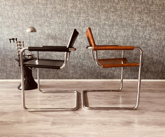 Image 1 of 2X Vintage Mart Stam S34 Fauteuils Voor Linea Veam, Ca80S