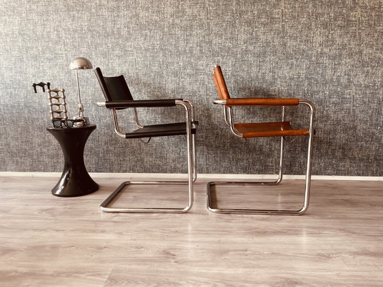 Image 1 of 2X Vintage Mart Stam S34 Fauteuils Voor Linea Veam, Ca80S