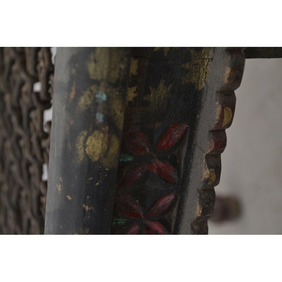 Image 1 of Vintage houten en metalen salontafel, India 1940