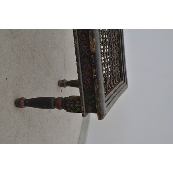 Image 1 of Vintage houten en metalen salontafel, India 1940