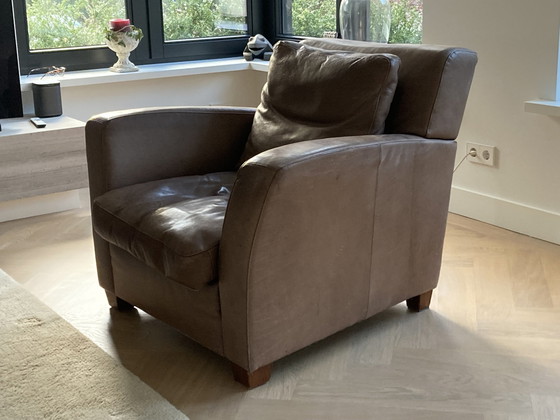 Image 1 of Leren Bruine Fauteuil