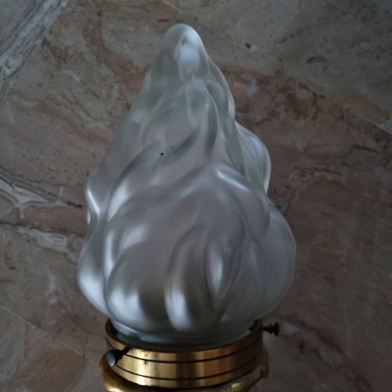 Image 1 of Bronzen wandlamp John Devoluy Nubische hand met fakkel