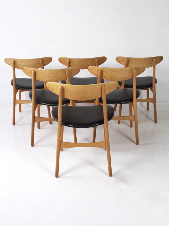 Image 1 of 6x Carl Hansen & Son CH30 stoelen van Hans Wegner