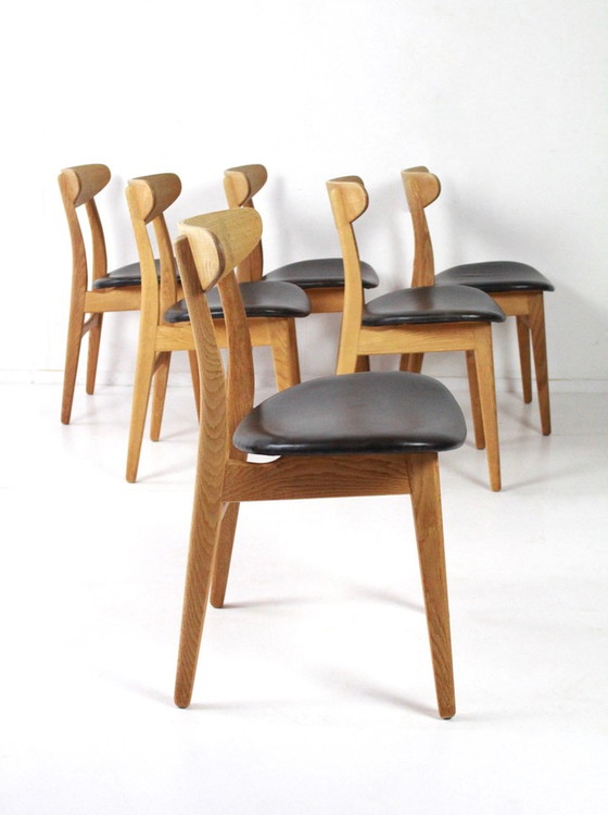 Image 1 of 6x Carl Hansen & Son CH30 stoelen van Hans Wegner