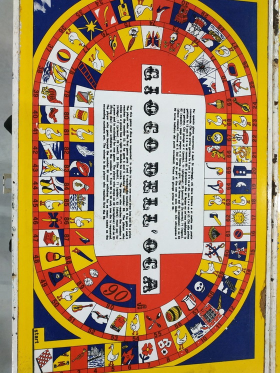 Image 1 of Unieke Vintage Draagbare Gametafel Spaans/Engels 