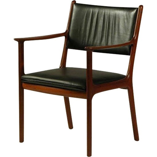 Vintage PJ 412 fauteuil in mahonie van Ole Wanscher 1950