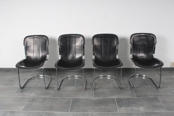 Image 1 of Set Van 4 Vintage Cidue Stoelen Van Willy Rizzo