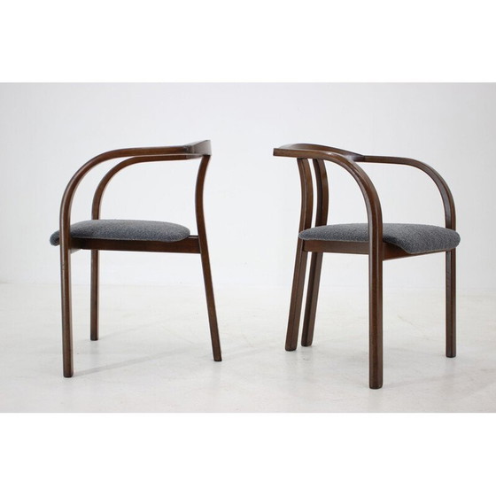 Image 1 of Vintage grijze stoffen stoelen van Ton, Tsjecho-Slowakije 1980