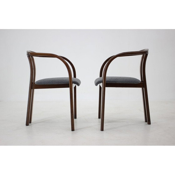 Image 1 of Vintage grijze stoffen stoelen van Ton, Tsjecho-Slowakije 1980