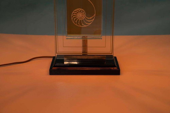 Image 1 of Vintage Giraudon Nautilus tafellamp 70s, hotel chic lamp