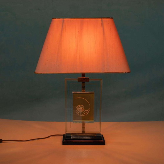 Image 1 of Vintage Giraudon Nautilus tafellamp 70s, hotel chic lamp